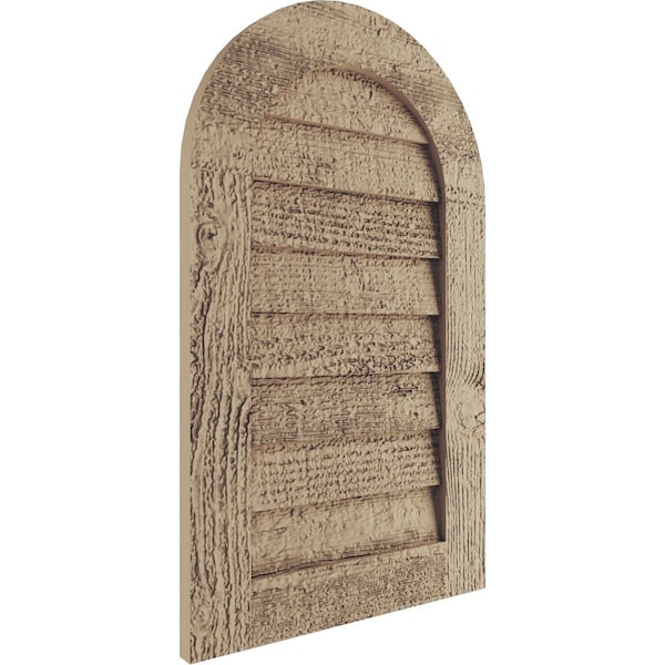 Timberthane Rough Sawn Round Top Faux Wood Non-Functional Gable Vent, Primed Tan, 18W X 36H